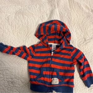 Very good used condition Carter’s red and blue stripes hoodie zip sweatshirt